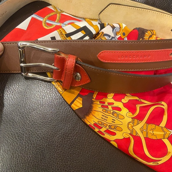 Longchamp UNISEX Brown and Red Bag 41in long 2in wide main image 7